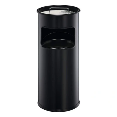 Image de Durable poubelle avec cendrier (17 litres, noir)
