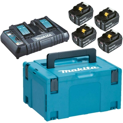 Image de MAKITA 197626 8 kit de chargement batterie (4x 18V 5.0Ah + chargeur rapide)