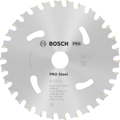 Image de BOSCH 2608837747 Lame de scie circulaire Standard pour Acier scies sans fil 140 x 20 1.6/1.2 mm, 30T