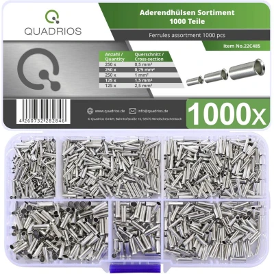 Afbeelding van Quadrios 22C485 Assortiment adereindhulzen Ongeïsoleerd 1000 stuk(s)