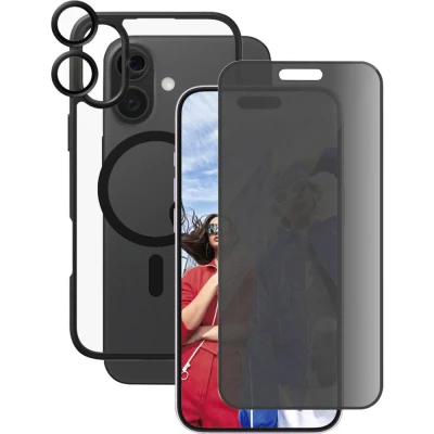 Afbeelding van PanzerGlass CARE by ® Panzerglas 3 in 1 Protection Backcover Apple iPhone 16 Plus Transparant, Zwart Inductieve lading
