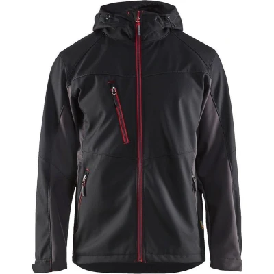 Afbeelding van Blaklader Softshell jack met capuchon 4753 2516 Mannen Zwart/Rood S