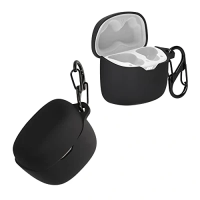 Afbeelding van kwmobile Hoes geschikt voor JBL Tune Flex Siliconen cover oordopjes in zwart