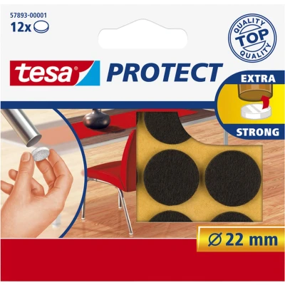 Afbeelding van Beschermvilt Tesa antikras 57893 22mm rond bruin