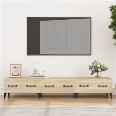 Afbeelding van Tv meubel 150x34,5x30 cm bewerkt hout sonoma eikenkleurig