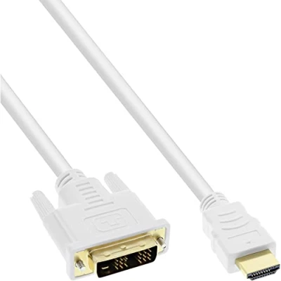 Afbeelding van Premium DVI D Single Link HDMI kabel / wit 0,50 meter