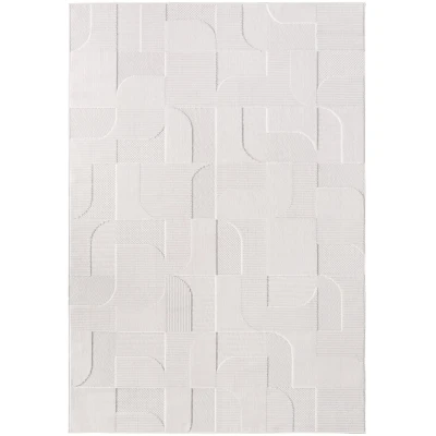 Afbeelding van Buitenkleed Doha Modern Laagpolig Vloerkleed In &amp; Outdoor Creme 280x370 cm Rechthoek Polypropyleen Tapijtenloods