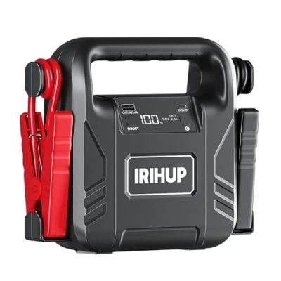 Afbeelding van IRIHUP Startaccu 4000 A 12 V (tot alle benzine of 10 liter diesel) starthulp auto 99,16 Wh draagbare USB oplader accu booster startkabel en kabel