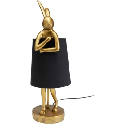 Afbeelding van Kare Design Tafellamp Dierenlamp Animal Konijn goud/zwart small 50 cm
