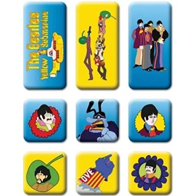 Afbeelding van The Beatles Yellow Submarine Koelkastmagneet Set van 9 Multicolours
