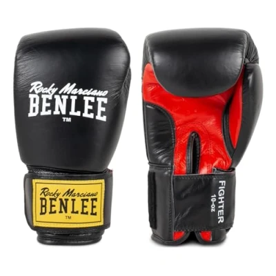 Afbeelding van BENLEE Rocky Marciano &quot;Fighter&quot; Bokshandschoen, leer, zwart/rood, maat M, 12 oz