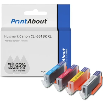 Afbeelding van Huismerk Canon CLI 551 C/M/Y/BK XL Inktcartridge 4 kleuren Voordeelbundel Hoge capaciteit