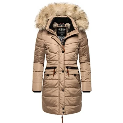 Afbeelding van Navahoo Paula Warme gewatteerde winterjas voor dames XS XXL, Taupe