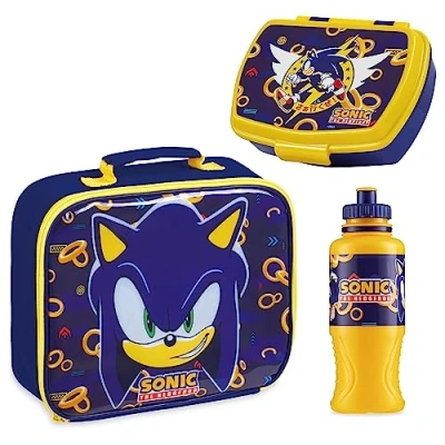 Afbeelding van Sonic The Hedgehog lunchbox voor kinderen, 3 delig, koeltas, en drinkfles lunch, picknick, officiële accessoires