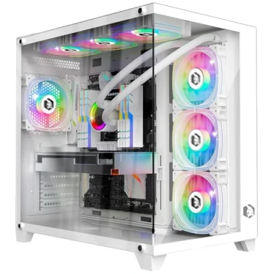 Afbeelding van EMPIRE Gaming (2024 Nieuw) PC behuizing CL 242 ARGB Grand Tower ATX, Micro ATX en ITX 7 ventilatoren 120 mm 3 pins 5 Volt LED RGB adresseerbaar MB Sync Wit