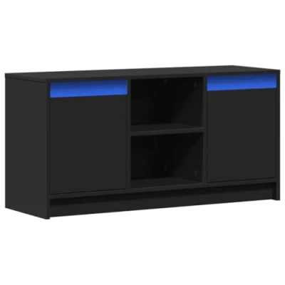 Image de vidaXL Meuble TV avec LED noir 100x34x50 cm bois d&#039;ingénierie852216