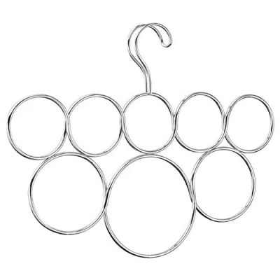 Afbeelding van iDesign hangende opberger met ringen, van metaal, voor het ophangen kreukels, sjaal, stropdassen en riemen, zilverkleurig