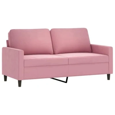 Image de vidaXL Canapé à 2 places Rose 140 cm Velours