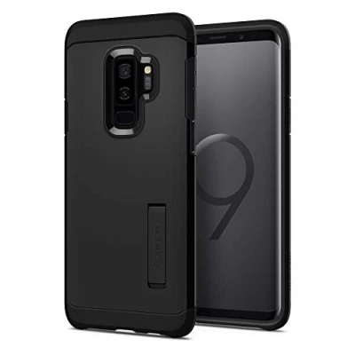 Afbeelding van Samsung Galaxy S9+ Hoesje Spigen Tough Armor Serie Hard Kunststof Backcover Zwart Geschikt Voor