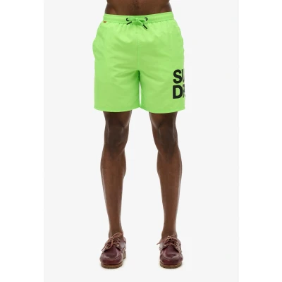 Afbeelding van Superdry LOGO INCH Zwemshorts, Heren, Maat: Medium, Neon green