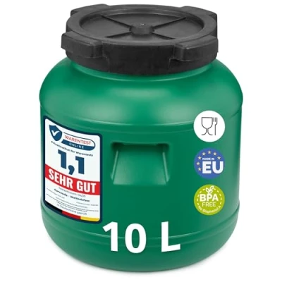 Afbeelding van Garronda 10L Kunststof Trommel Met Deksel Vat HDPE Voedselvat Tuin Hobbock Groen GD DOL Barrel Green