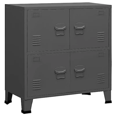 Afbeelding van Opbergkast industrieel 75x40x80 cm staal antracietkleurig