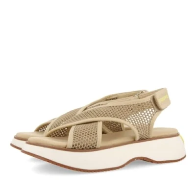 Afbeelding van Gioseppo Valdina Sandalen met plateauzool, Dames, Maat: 37, Beig Acryl