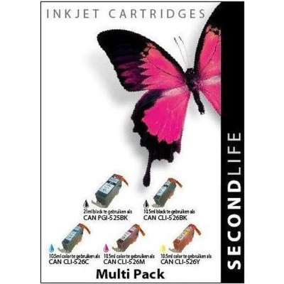 Afbeelding van Secondlife Canon Multipack 525 / 526 Series Zwart