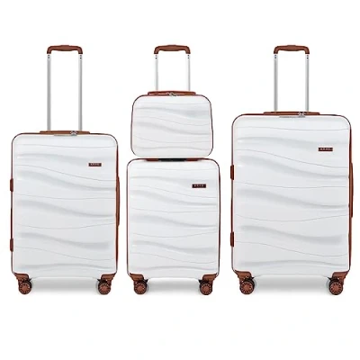 Afbeelding van Kono 2094 Handbagagekoffer, Crème Wit