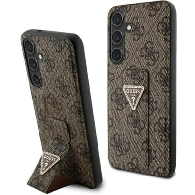 Afbeelding van Guess Back Cover Geschikt voor Galaxy S24 Plus Grip Stand 4G Triangle Strass Bruin