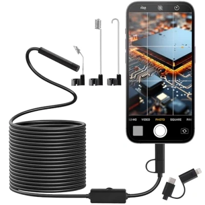 Afbeelding van Zawaer HD 1920P Endoscopische inspectiecamera met licht, mobiele telefoon, IP67 waterdicht, geen wifi nodig, 8 + 1 ledlicht, voor Android en iOS