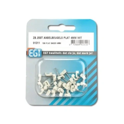 Afbeelding van Kabelbeugel plat 4mm wit 25st
