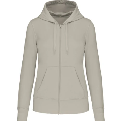 Afbeelding van Kariban Ecologische damessweater met capuchon en ritssluiting K4031 Clay