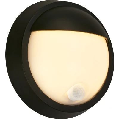 Afbeelding van Briloner Lampe d&#039;extérieur Puni Bewegingsmelder Schemersensor oplaadbare batterij USB opladen spatwater bescherming Ø17 x 7 cm Zwart