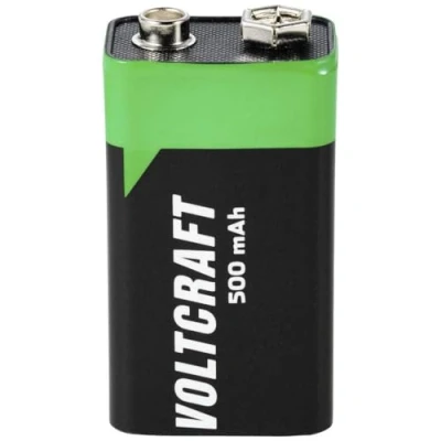 Afbeelding van VOLTCRAFT Oplaadbare 9V batterij (blok) 6LR61 Li ion 7.4 V 500 mAh 1 stuk(s)
