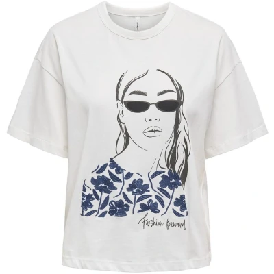 Afbeelding van Only ONLTENNA S/S GIRL TOP BOX JRS Cloud Dancer/Fashion T shirt S