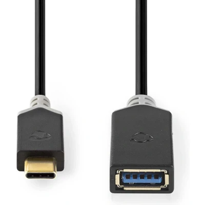 Afbeelding van USB C naar A adapterkabel Nedis 3.0 (0.15 meter, Zwart)