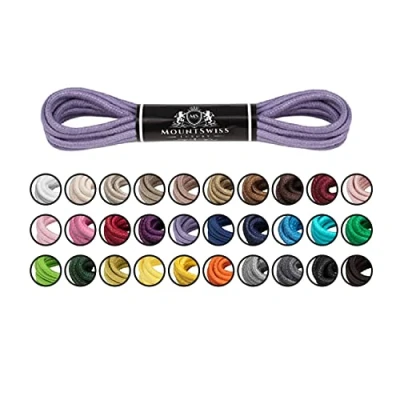 Afbeelding van Mount Swiss Luxury veters, rond, waterdicht, scheurvast, veters van fijn gewaxt katoen, Ø 2 3 mm, paars, lengte 110 cm