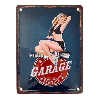 Afbeelding van Pin Up Garage Service Metalen Bord 15 x 20 cm