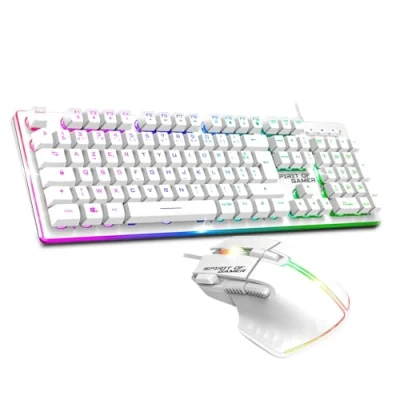 Afbeelding van Spirit of Gamer Ultimate 600 bekabeld, gaming toetsenbord, RGB Franse AZERTY lay out, achtergrondverlichting, semi mechanisch gamingtoetsenbord van metaal, anti ghosting toetsen, muis