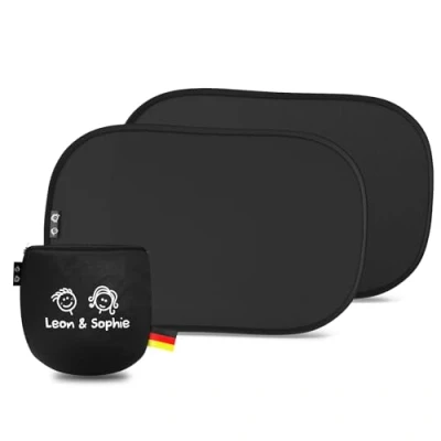 Afbeelding van Leon&amp;Sophie, Zonnescherm voor baby&#039;s, Met uv bescherming, UPF 50+ gecertificeerd, Zonwering zijruiten, Auto zuignap, autoruiten
