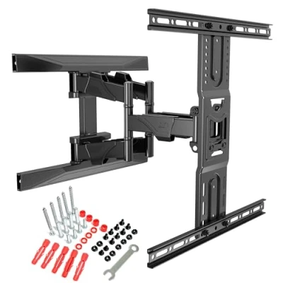 Afbeelding van Ergosolid Robuuste draaibare tv muurbeugel voor schermen van 45 75 inch LED LCD beugel met VESA Max 600 x 400 mm, tot 45,5 kg, TÜV GS 2020 P6, zwart