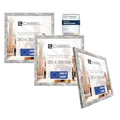 Afbeelding van CABBEL Set van 3 fotolijsten, 30 x cm, mdf houten lijst, berkenhout, met onbreekbaar plexiglas, modern
