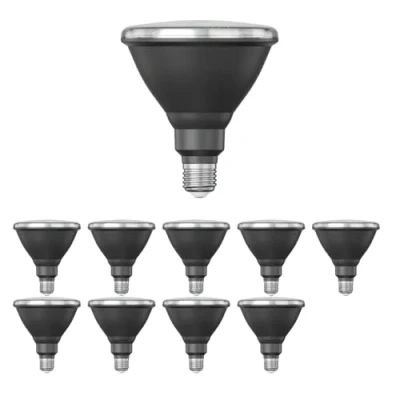 Afbeelding van ledscom.de 10 stuks E27 ledlampen, PAR38 korte hals, warmwit (2700 K), 15,9 W, 1279 lm, 43, spiegelreflector (zilver)