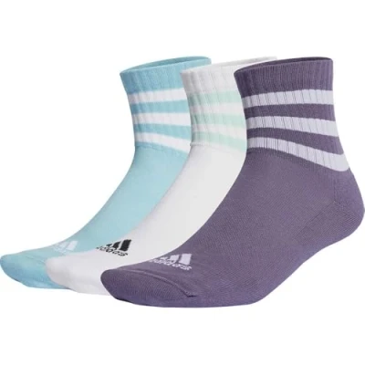 Afbeelding van adidas 3 paar gevoerde sportsokken met strepen, donkerpaars/lichtturquoise/wit/turquoise semi flash, 48 46, donkerpaars/lichtblauw/wit/turquoise, XX Large