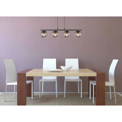 Afbeelding van Blazer Hanglamp 4 lichts zwart glazen smoke bollen Modern Globo