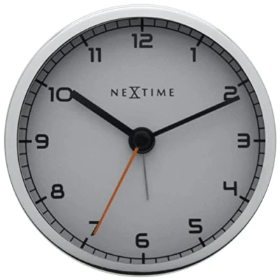 Afbeelding van Nextime Ne 5194Wi Wekker 9 X 7.5 Cm, Metaal, Wit, &#039;Company Alarm&#039;