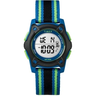 Afbeelding van Timex Digitaal kinderhorloge met 35 mm dubbellaagse nylon band, blauw/zwart/groen, Modern