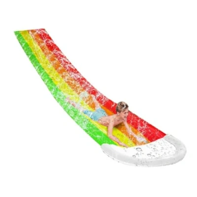 Afbeelding van Frilla Waterglijbaan en glijbaan voor kinderen, zomerspeelgoed met geïntegreerd irrigatiesysteem tuin waterspeelgoed (465 x 80 cm) REEFLY