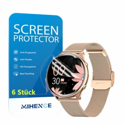 Afbeelding van MIHENCE 6 stuks displaybeschermfolie voor G37 smartwatch, HD van TPU, compatibel met RUXINGX 1,39 inch Fitonme Smartwatch